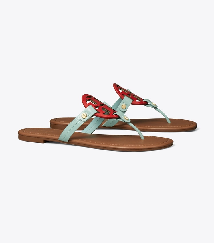 TORY BURCH WOMEN'S MILLER SANDAL - Sea Bubble / Triple Red / Rust - Click Image to Close