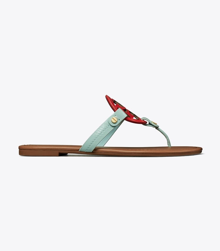 TORY BURCH WOMEN'S MILLER SANDAL - Sea Bubble / Triple Red / Rust