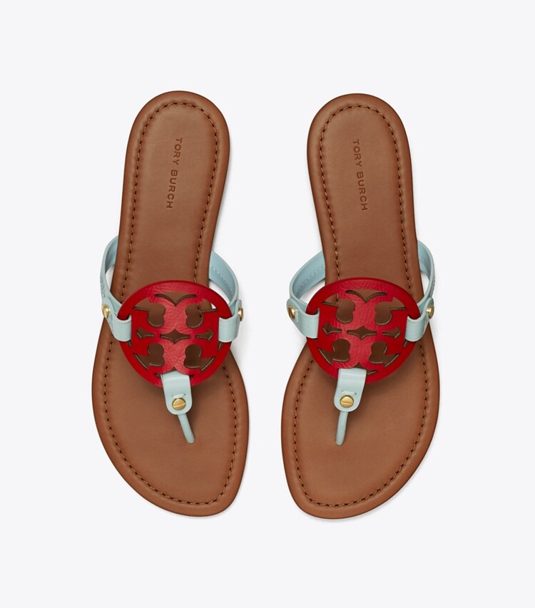 TORY BURCH WOMEN'S MILLER SANDAL - Sea Bubble / Triple Red / Rust