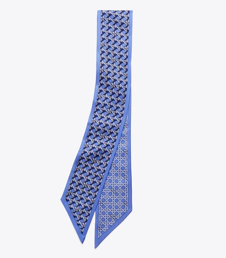 TORY BURCH WOMEN'S BASKETWEAVE RIBBON TIE - Mediterranean Blue