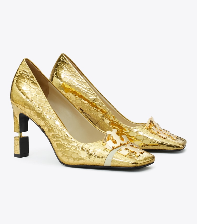 TORY BURCH WOMEN'S SPLIT DOUBLE T PUMP - Gold