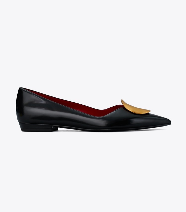 TORY BURCH WOMEN'S PATOS FLAT - Perfect Black / Ancient Gold