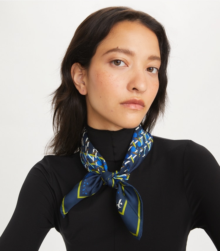 TORY BURCH WOMEN'S INK BASKETWEAVE NECKERCHIEF - Ink Basketweave Navy