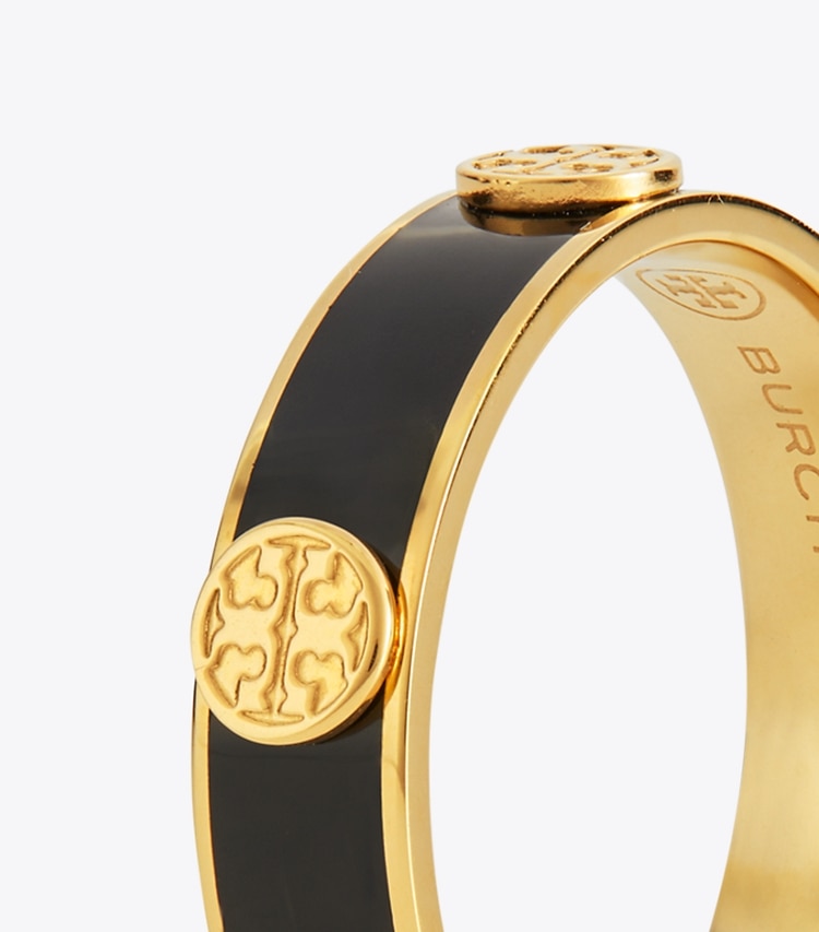 TORY BURCH WOMEN'S MILLER STUD ENAMEL RING - Tory Gold / Black