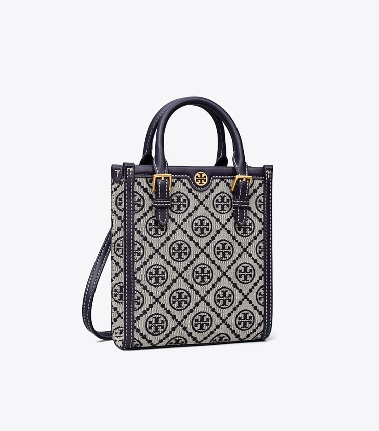 TORY BURCH WOMEN'S MINI T MONOGRAM TOTE - Tory Navy - Click Image to Close