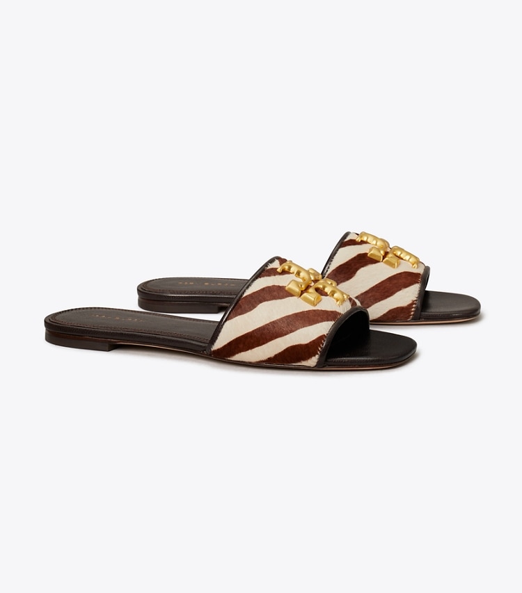 TORY BURCH WOMEN'S ELEANOR SLIDE - Zebra / Gold