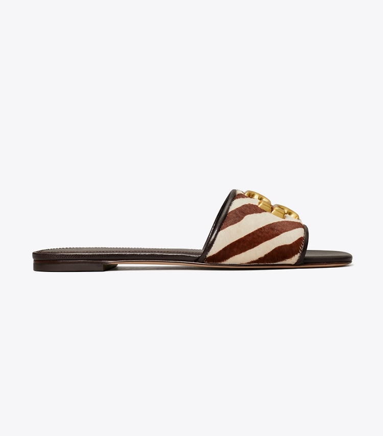 TORY BURCH WOMEN'S ELEANOR SLIDE - Zebra / Gold