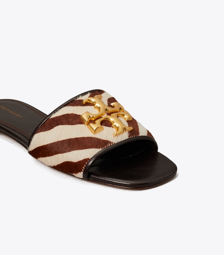 TORY BURCH WOMEN'S ELEANOR SLIDE - Zebra / Gold