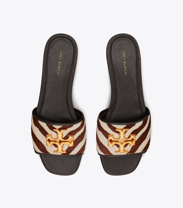 TORY BURCH WOMEN'S ELEANOR SLIDE - Zebra / Gold