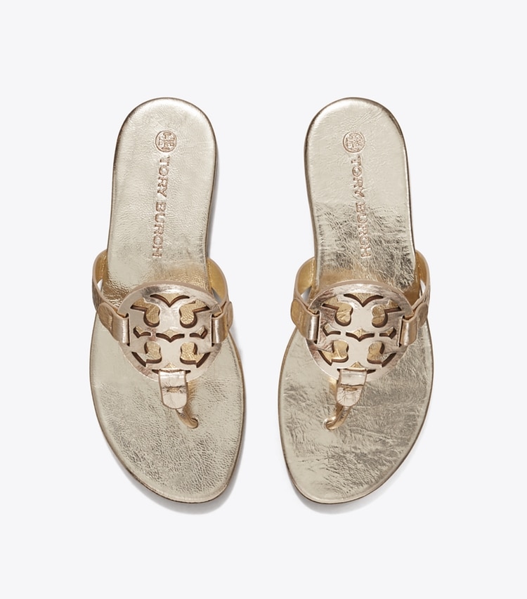 TORY BURCH WOMEN'S MILLER SOFT METALLIC SANDAL - Spark Gold