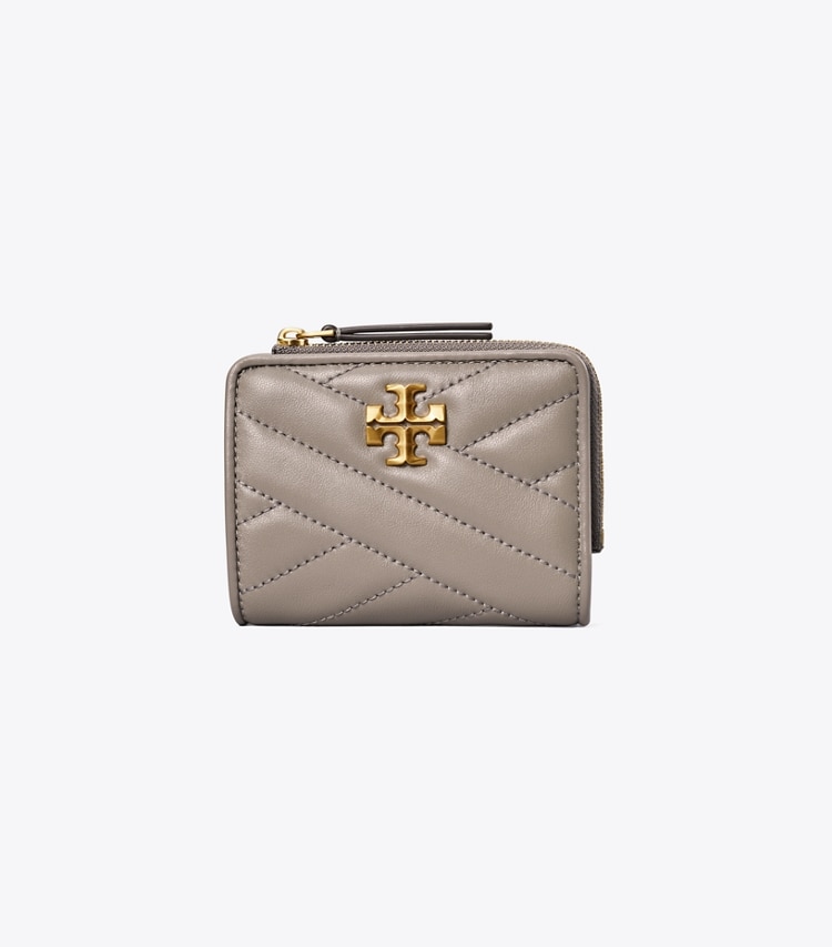 TORY BURCH WOMEN'S KIRA CHEVRON BI-FOLD WALLET - Gray Heron