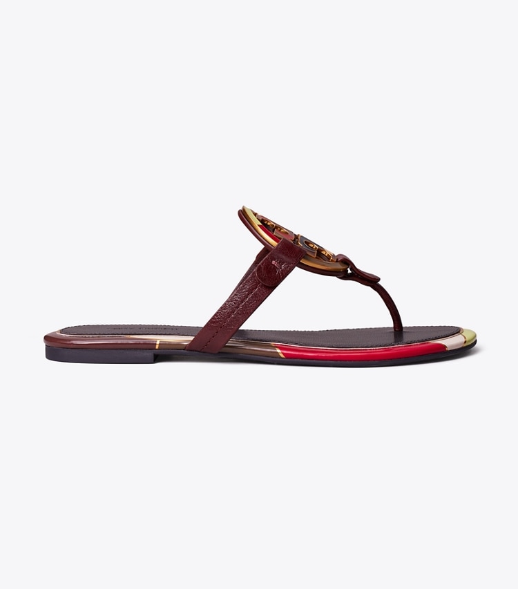 TORY BURCH WOMEN'S MILLER ENAMEL LOGO SANDAL - Plum