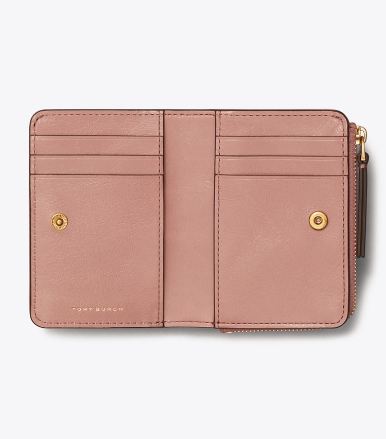 TORY BURCH WOMEN'S KIRA MOTO QUILT BI-FOLD WALLET - Pink Magnolia