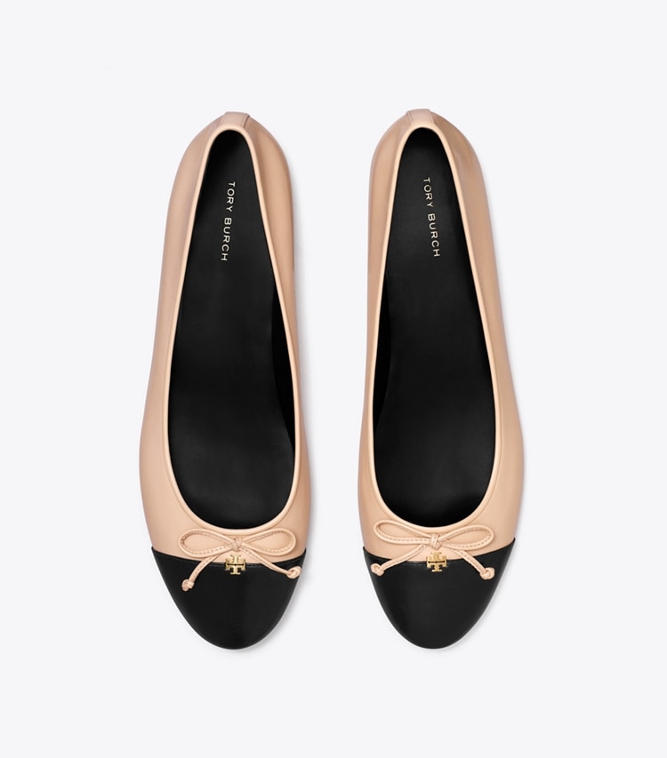 TORY BURCH WOMEN'S CAP-TOE BALLET - Shell Pink / Perfect Black