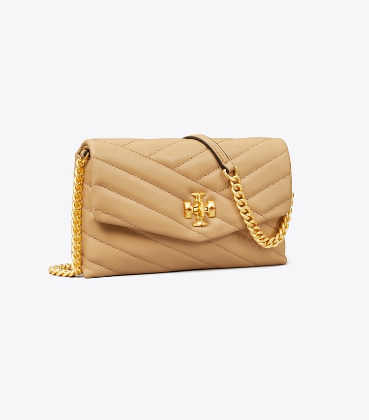 TORY BURCH WOMEN'S KIRA CHEVRON CHAIN WALLET - Desert Dune - Click Image to Close