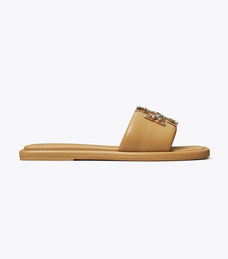 TORY BURCH WOMEN'S DOUBLE T CRYSTAL SPORT SLIDE - Ginger Shortbread