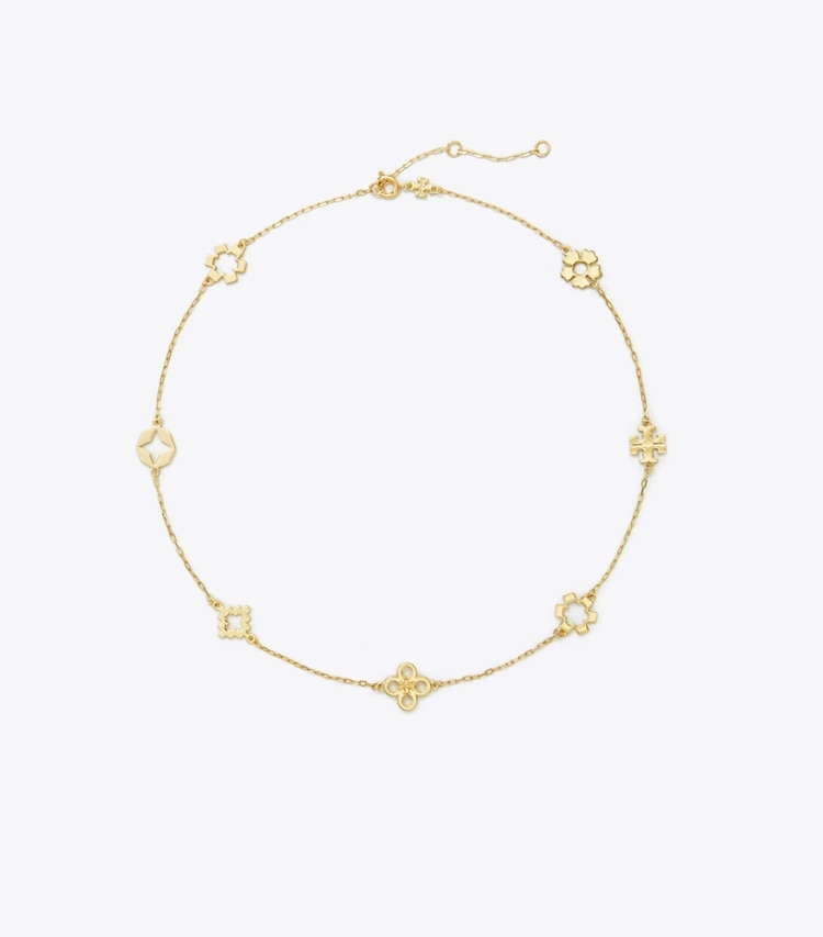 TORY BURCH WOMEN'S KIRA CLOVER NECKLACE - Tory Gold