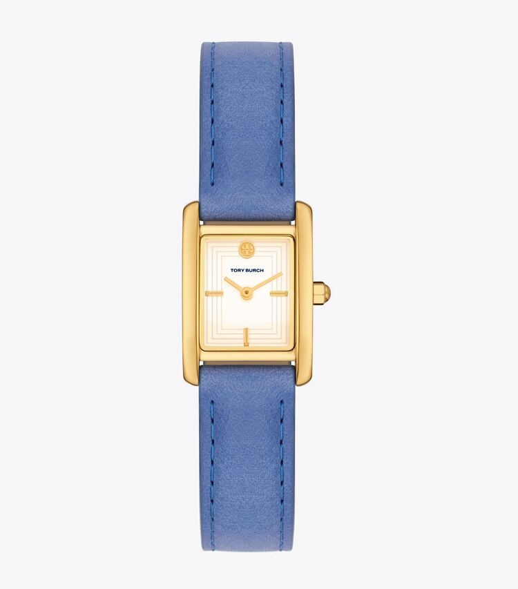 TORY BURCH WOMEN'S MINI ELEANOR WATCH, LEATHER/GOLD-TONE STAINLESS STEEL - Cobalt