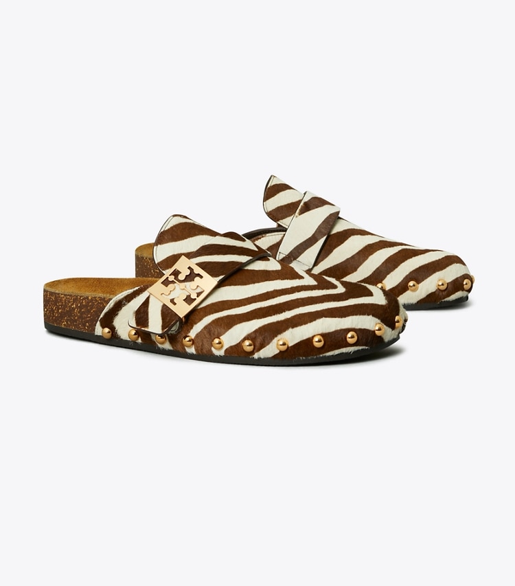 TORY BURCH WOMEN'S MELLOW STUDDED MULE - Zebra - Click Image to Close