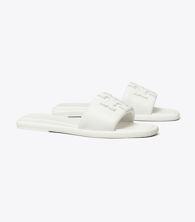 TORY BURCH WOMEN'S DOUBLE T SPORT SLIDE - Optic White - Click Image to Close