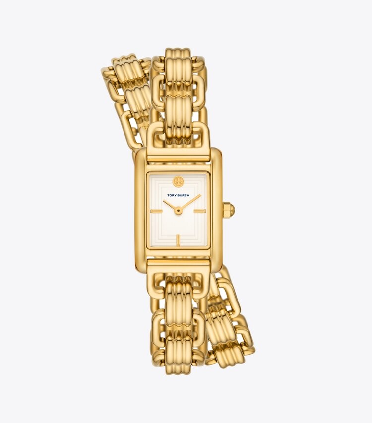 TORY BURCH WOMEN'S MINI ELEANOR WATCH, GOLD-TONE STAINLESS STEEL - Ivory/Gold