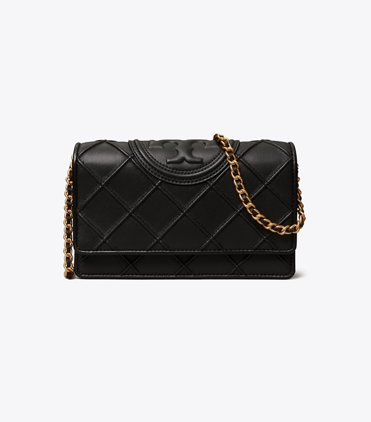 TORY BURCH WOMEN'S FLEMING SOFT CHAIN WALLET - Black