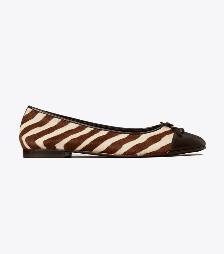 TORY BURCH WOMEN'S CAP-TOE BALLET - Zebra / Coco