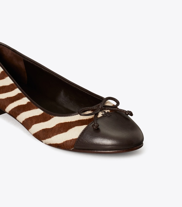 TORY BURCH WOMEN'S CAP-TOE BALLET - Zebra / Coco