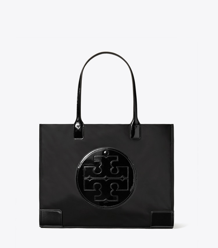 TORY BURCH WOMEN'S SMALL ELLA PATENT TOTE BAG - Black