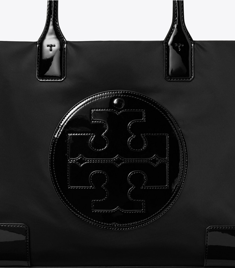 TORY BURCH WOMEN'S SMALL ELLA PATENT TOTE BAG - Black