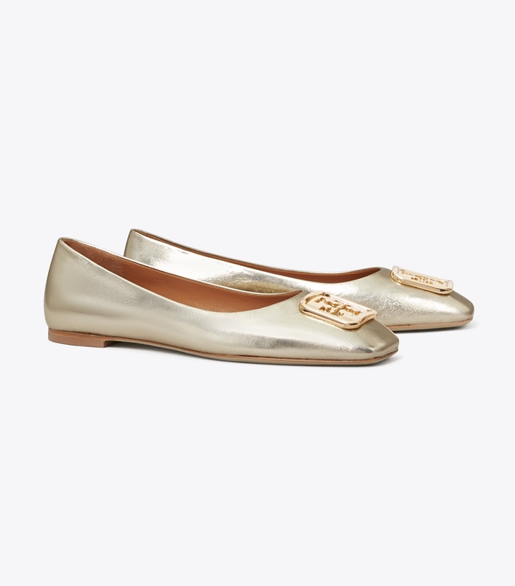 TORY BURCH WOMEN'S GEORGIA BALLET - Spark Gold - Click Image to Close