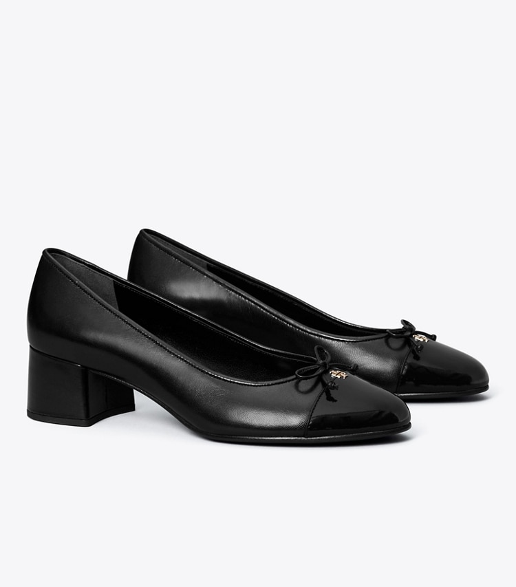 TORY BURCH WOMEN'S CAP-TOE PUMP - Perfect Black / Perfect Black