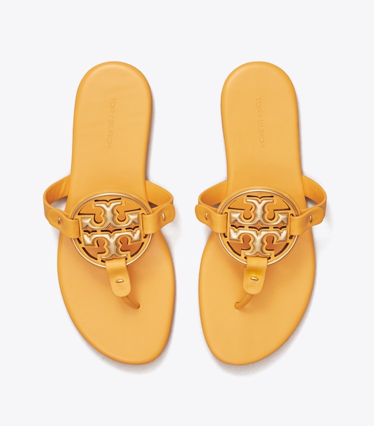 TORY BURCH WOMEN'S MILLER SOFT METAL LOGO SANDAL - Peachy