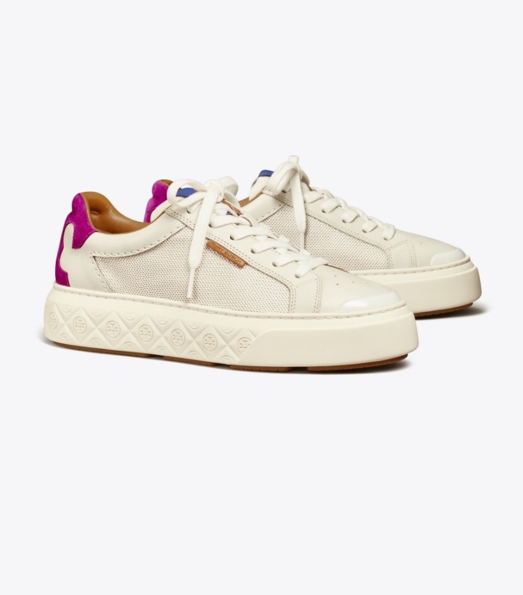 TORY BURCH WOMEN'S LADYBUG SNEAKER - Off White / Prickly Pear - Click Image to Close