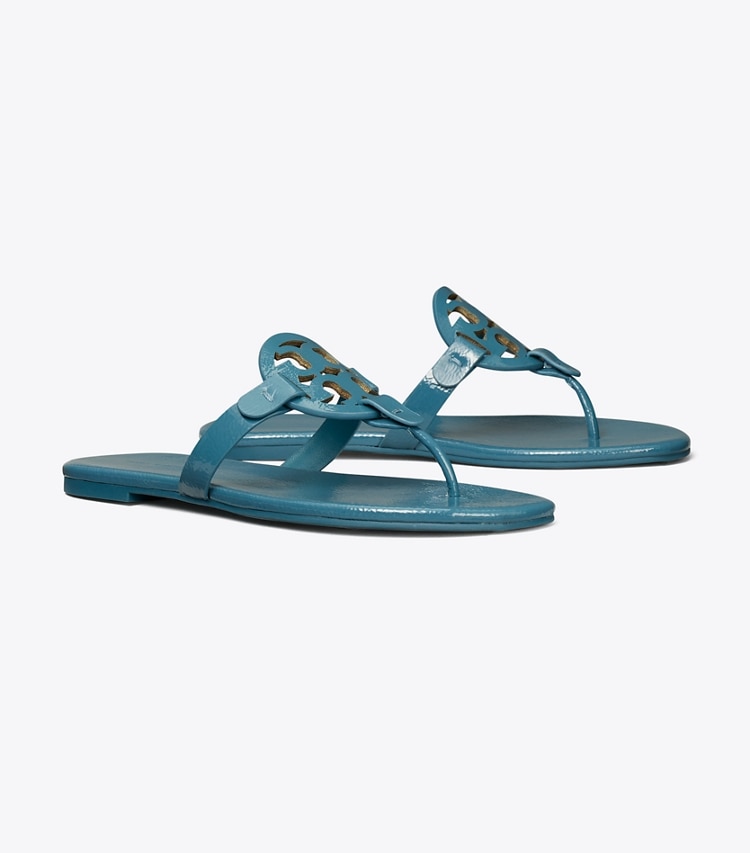 TORY BURCH WOMEN'S MILLER SOFT PATENT SANDAL - Brisk Blue