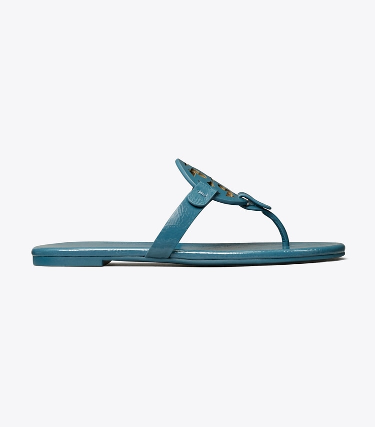 TORY BURCH WOMEN'S MILLER SOFT PATENT SANDAL - Brisk Blue