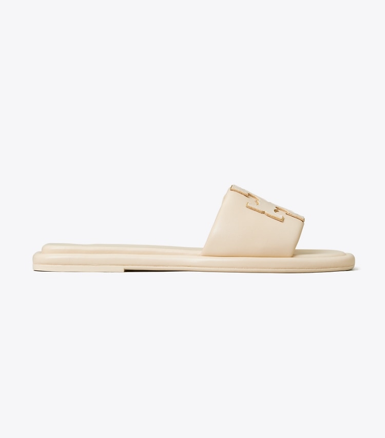 TORY BURCH WOMEN'S DOUBLE T SPORT SLIDE - Dulce De Leche / Gold