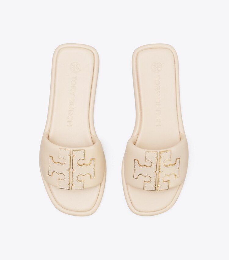 TORY BURCH WOMEN'S DOUBLE T SPORT SLIDE - Dulce De Leche / Gold