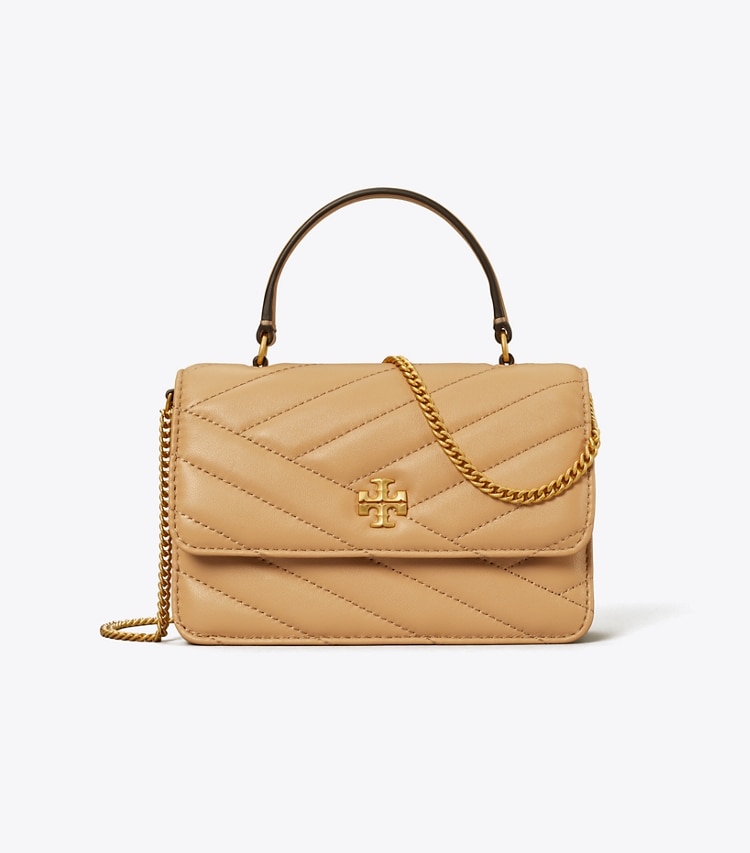 TORY BURCH WOMEN'S MINI KIRA CHEVRON TOP HANDLE CHAIN WALLET - Desert Dune