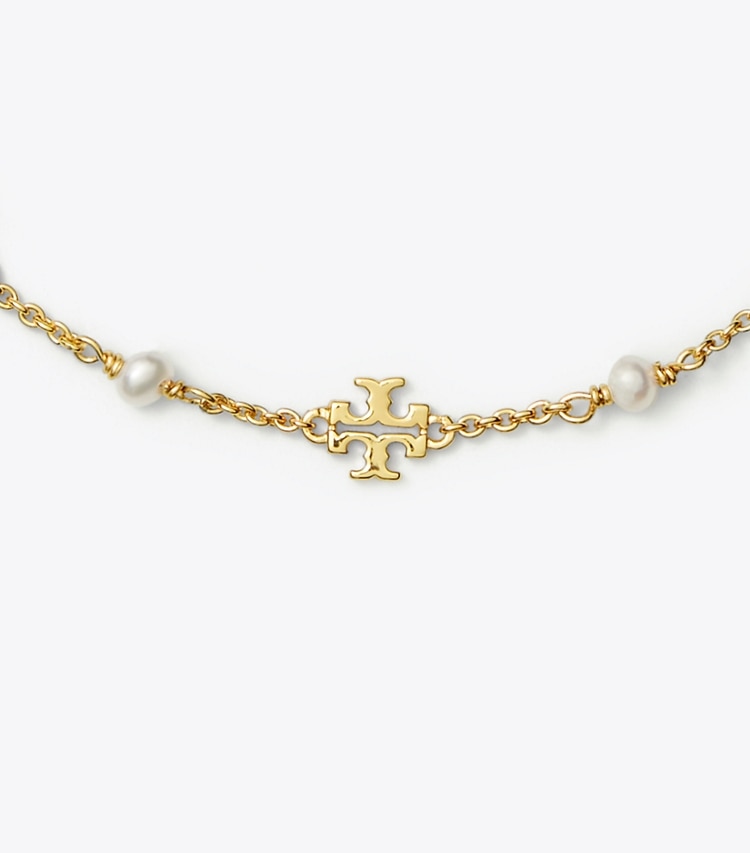 TORY BURCH WOMEN'S KIRA PEARL DELICATE CHAIN BRACELET - Tory Gold / Pearl