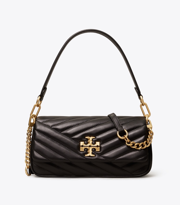 TORY BURCH WOMEN'S SMALL KIRA CHEVRON FLAP SHOULDER BAG - Black