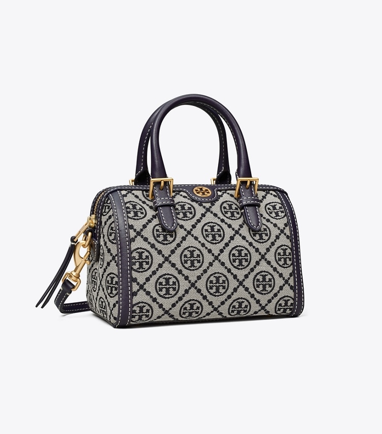 TORY BURCH WOMEN'S MINI T MONOGRAM BARREL BAG - Tory Navy - Click Image to Close