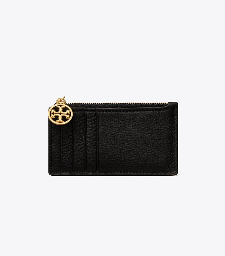 TORY BURCH WOMEN'S MILLER TOP-ZIP CARD CASE - Black