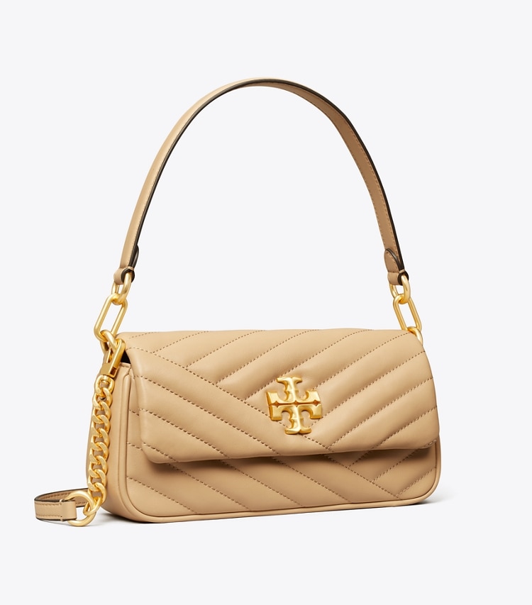 TORY BURCH WOMEN'S SMALL KIRA CHEVRON FLAP SHOULDER BAG - Desert Dune - Click Image to Close