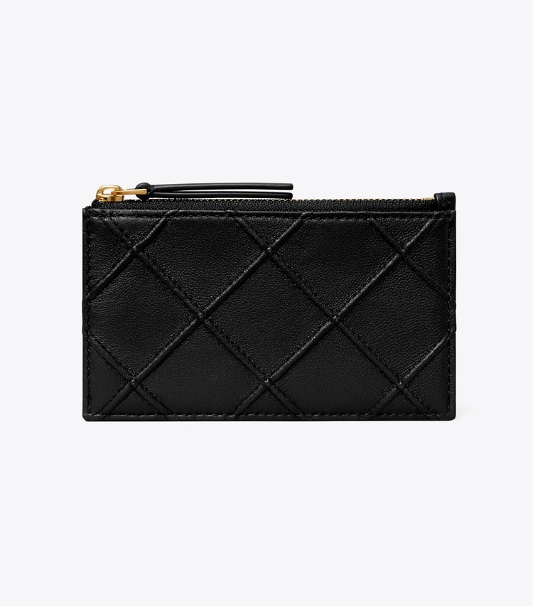 TORY BURCH WOMEN'S FLEMING SOFT ZIP CARD CASE - Black