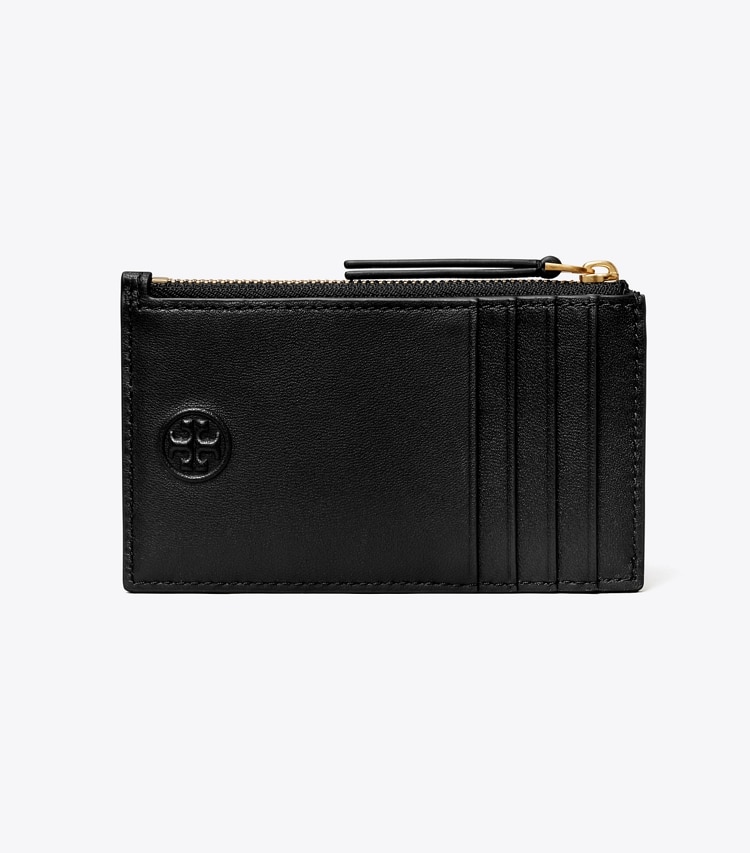 TORY BURCH WOMEN'S FLEMING SOFT ZIP CARD CASE - Black