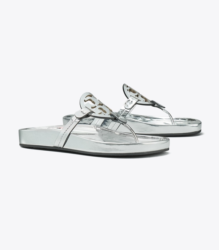 TORY BURCH WOMEN'S MILLER CLOUD SANDAL - Argento - Click Image to Close