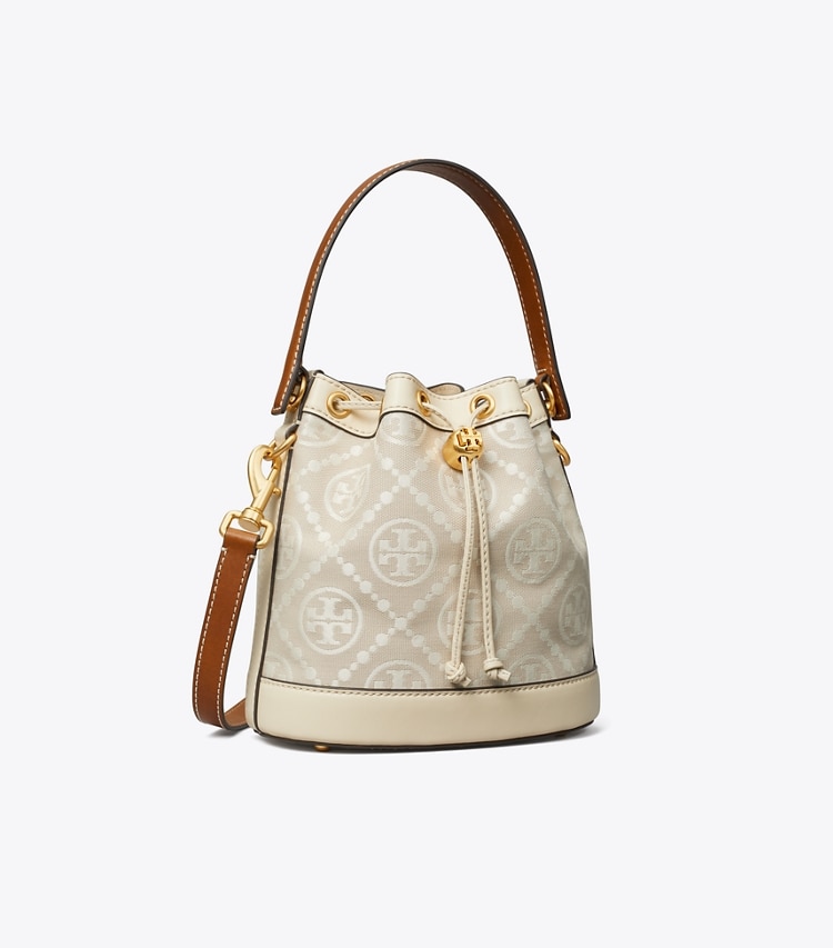 TORY BURCH WOMEN'S T MONOGRAM BUCKET BAG - Ivory