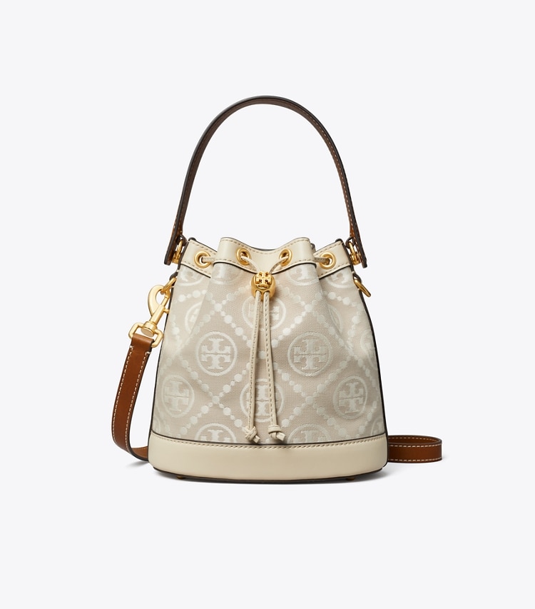 TORY BURCH WOMEN'S T MONOGRAM BUCKET BAG - Ivory