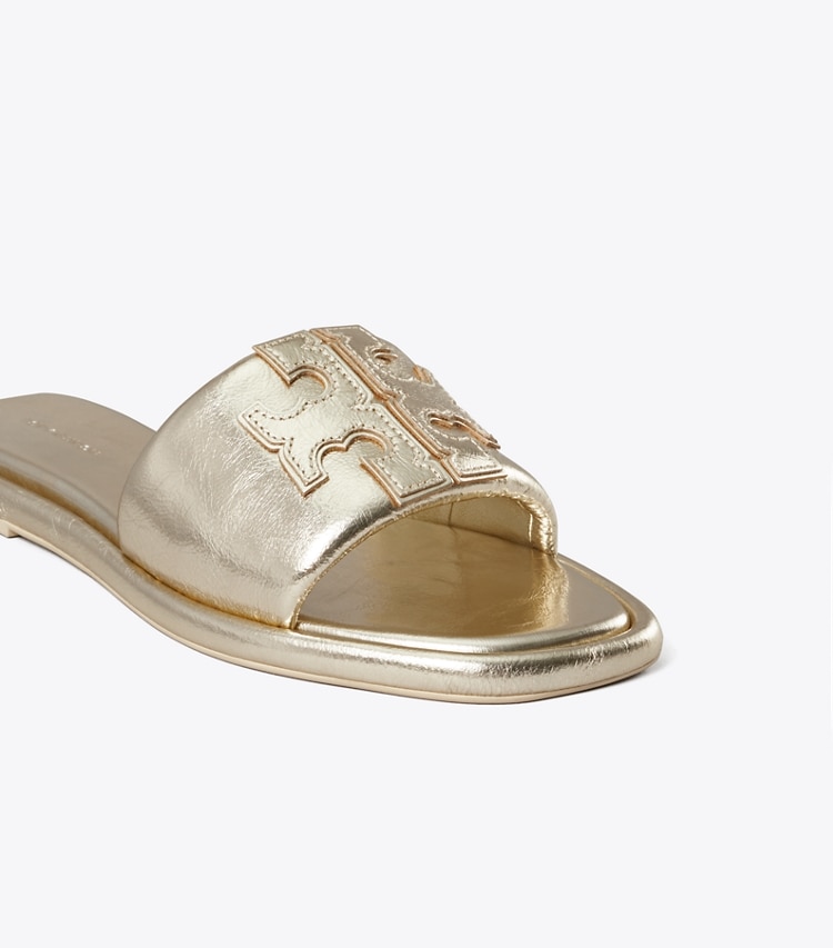 TORY BURCH WOMEN'S DOUBLE T SPORT SLIDE - Spark Gold